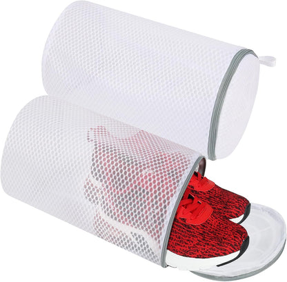 Vivifying Shoe Washing Machine Bag, 2 Pack Honeycomb Mesh Laundry Bag with Zipper for Sneakers, Running Shoes, Sock, Bras, Delicates and Toys