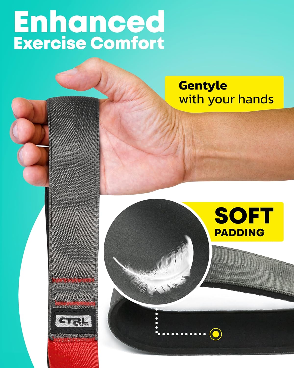 Stretching Strap with Loops - Non Elastic Yoga Strap for Physical Therapy | Video Exercises Included - Stretch bands for Stretching Equipment and Flexibility - Fascia, Hamstring & Leg Stretcher Belt