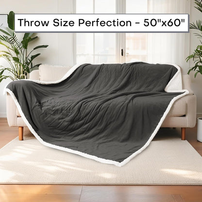Electric Heated Blanket Full Size 72"x84" – Light Gray | ETL for Safe Overnight, 4 Heat Settings & 10H Auto Off, Dual-Sided Microplush Sherpa for Home Night, Machine washable