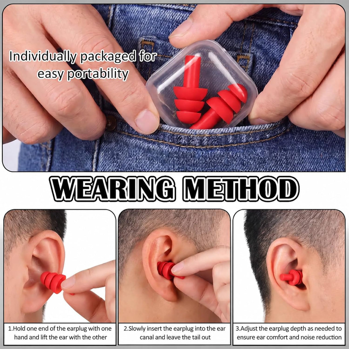 24 Pairs Black Ear Plugs Bulk NRR 29dB Reusable Silicone Ear Plugs with Plastic Cases Soft Foam Plug for Sleeping Noise Cancelling Concerts Shooting Swimming Noise Reduction