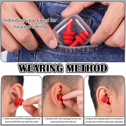 24 Pairs Black Ear Plugs Bulk NRR 29dB Reusable Silicone Ear Plugs with Plastic Cases Soft Foam Plug for Sleeping Noise Cancelling Concerts Shooting Swimming Noise Reduction