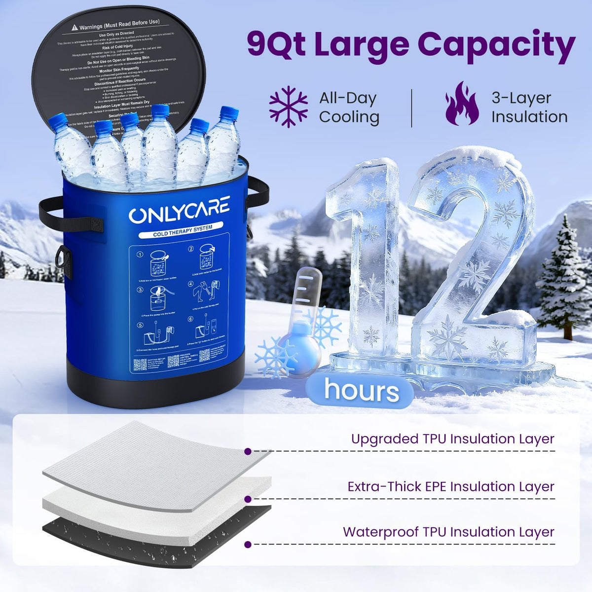 ONLYCARE Cold Therapy Machine, Ice Machine for Knee After Surgery