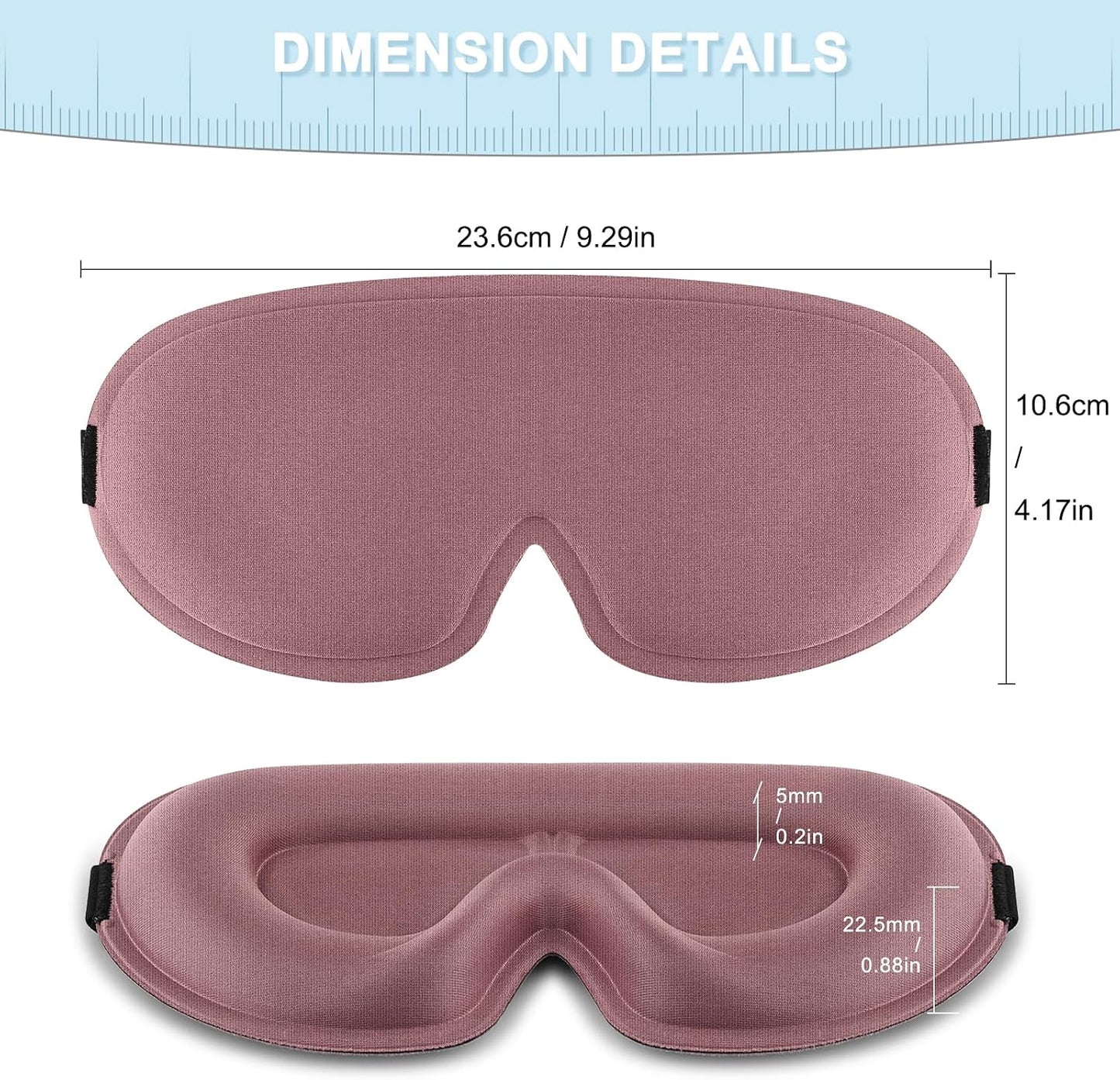2 Pack Sleep Mask for Side Sleeper, Complete Light Blocking 3D Sleeping Eye Mask, Soft Breathable Eye Cover for Women Men, Travel, Nap, Relaxing Zero Pressure Night Blindfold (Pink+Purple)