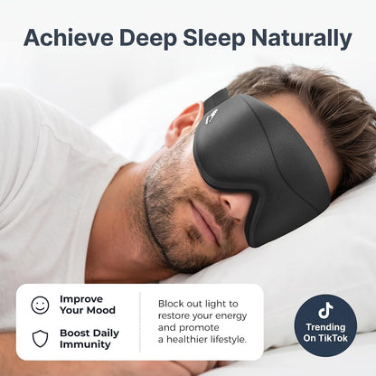 Sleep Mask for Women Men: 100% Blackout 3D Eye Mask for Sleeping, Sleeping Mask for Side Sleepers, Zero Pressure Memory Foam Eyelash Friendly Breathable Eye Cover, Airplane Travel Essentials-Pink