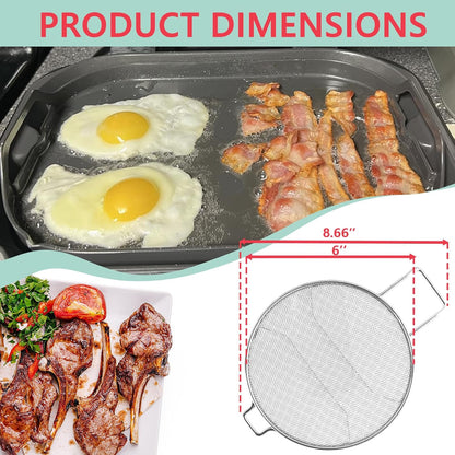 2 Packs Splatter Shield for Ninja IG651 IG600 IG601 Foodi Air Fryer Grill | For ninja ig651 foodi smart xl pro grease shield accessories, stainless steel mesh splash guard, heat resistant, easy clean