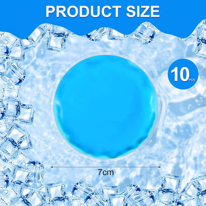 Reusable Ice Packs for Injuries, 10 Pack Round Ice Packs for Face, Gel Ice Pads Small Hot Cold Compress Ice Bag for Eyes After Surgery, Face, Wisdom Teeth, Breast Surgery, Blue