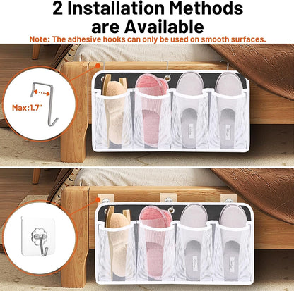RV Shoe Storage for Bedside - 16 Extra Large Pocket Entryway Shoes Rack | Wall Mounted Bed Hanging Pocket Organizer, Bedside Caddy for Shoes and Tool Accessories, RV & Camper Essentials 2 Pack