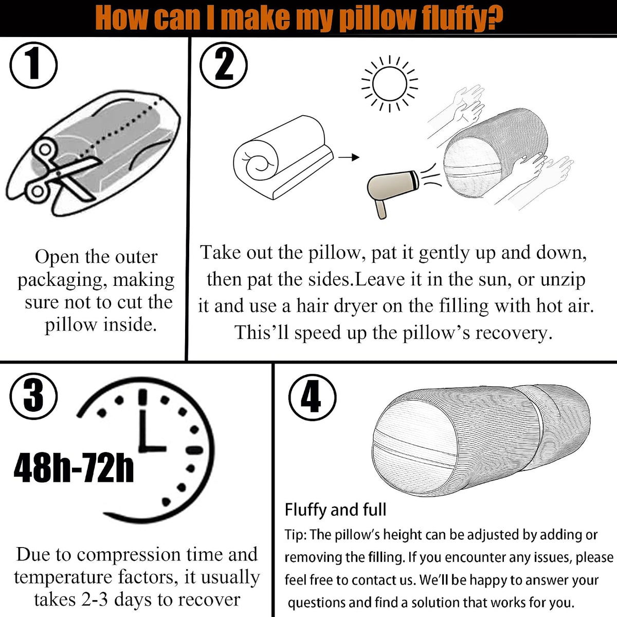 Neck Support Pillow Couch Pillows Large 24*8in for Bed, Sofas,Cars