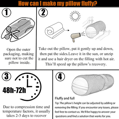 Neck Support Pillow Couch Pillows Large 24*8in for Bed, Sofas,Cars