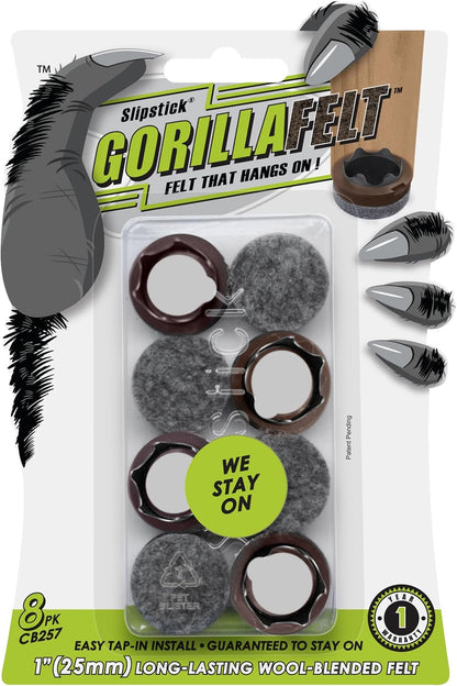 Slipstick Gorilla Felt Furniture Pads (189 Piece Variety Pack) Premium Furniture Pads & Chair Leg Floor Protectors for Hardwood Floors & Hard Surfaces
