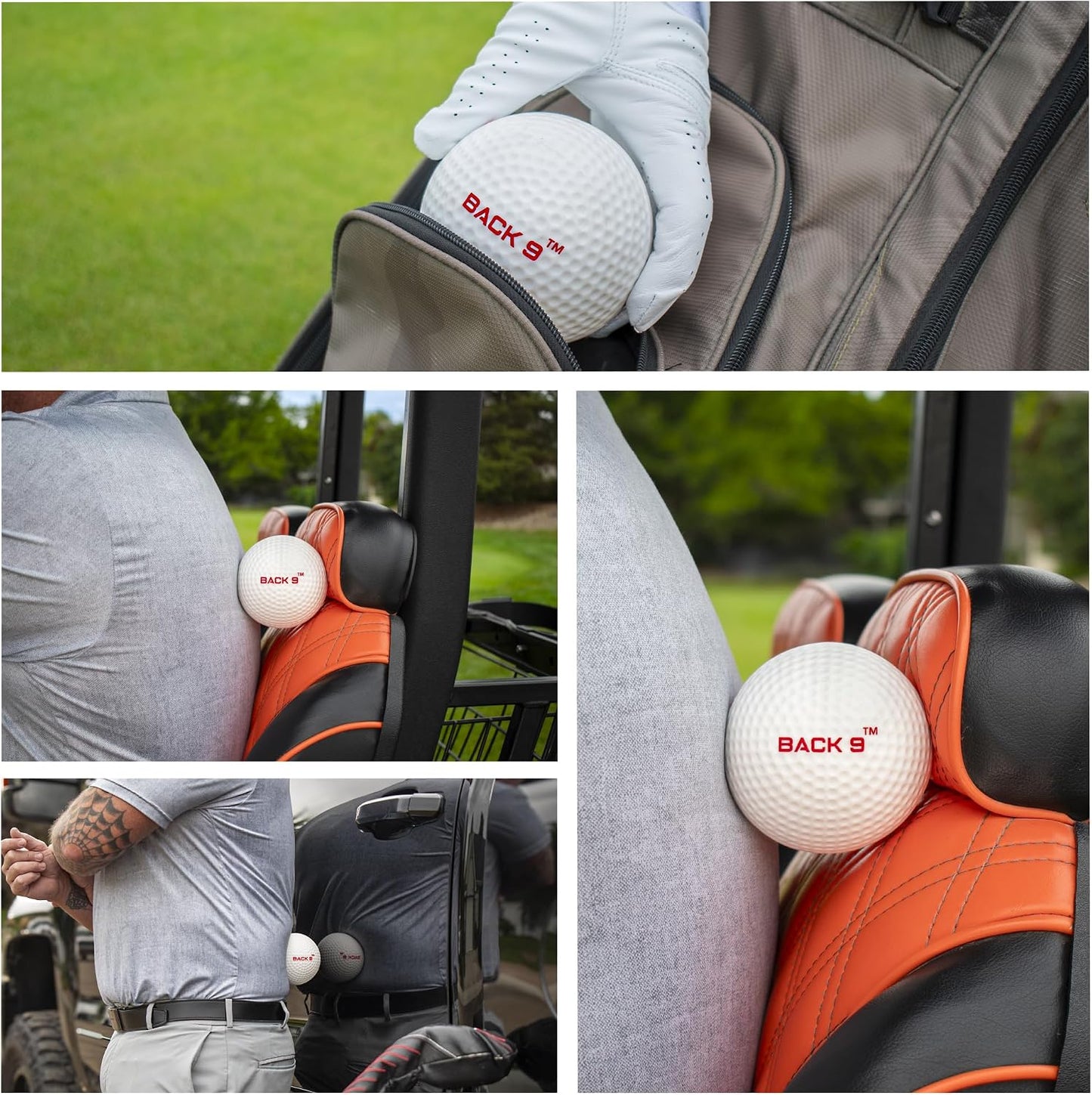 BACK 9 Golfers Massage Ball - for Myofascial Release, Trigger Point Therapy, Muscle Knots, and Yoga Therapy. Golf Accessories - Golf Traing Aid - Golf Balls - Golf Gifts