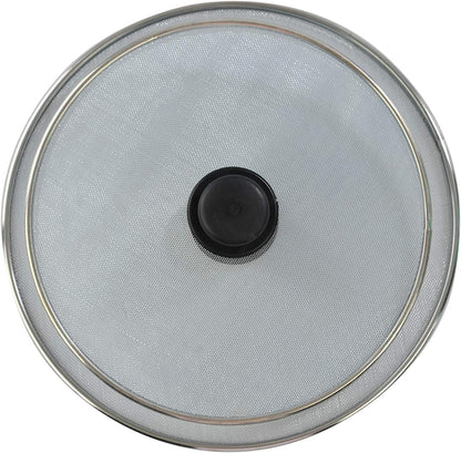 HOME-X Splatter Screen for Frying Pans, Anti-Splatter Lid with Stainless-Steel Mesh, Fry Pan Splash Guard, Set of 2, 11 ¼” Dia. and 9 ¾” Dia.