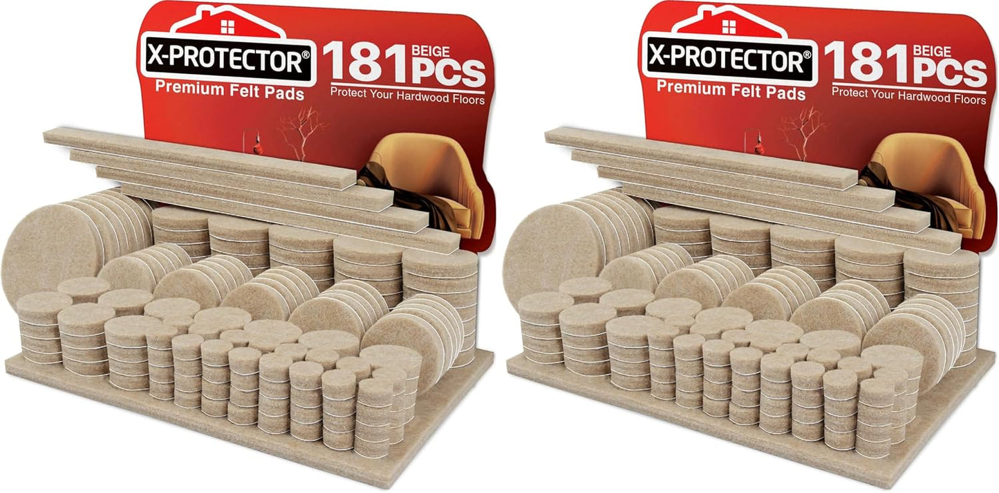 Felt Furniture Pads X-PROTECTOR 235 PCS Premium Furniture Pads - Felt Pads Furniture Feet Best Wood Floor Protectors - Protect Your Hardwood & Laminate Flooring! | Furniture Feet Best Wood Floor Protectors - Protect Your Hardwood & Laminate Flooring!
