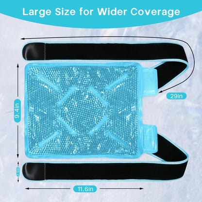 Ice Pack for Knee Pain Relief 2 Pack Reusable Gel Ice Wrap for Leg Injuries Swelling Knee Replacement Post-Surgery Recovery Adjustable Cold Therapy Wrap for Arthritis Meniscus Tear and ACL (Blue)