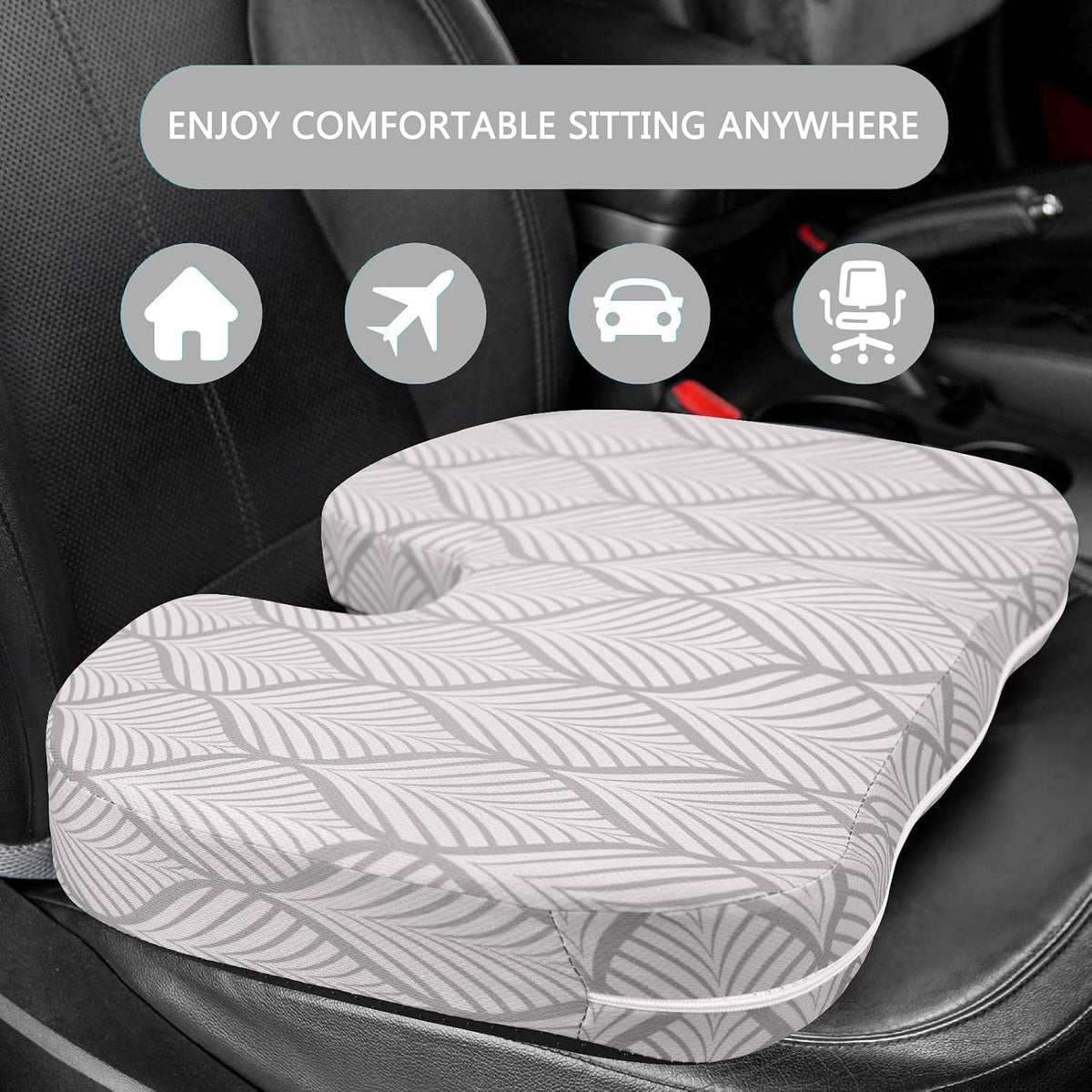 Tailbone Pain Relief Cushion, Memory Foam Seat Cushion for Coccyx Sciatica Pain Pressure Relief Office Desk Chair