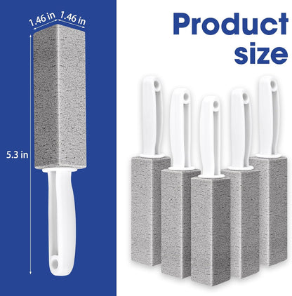 5 Pack Pumice Stone for Cleaning, Pumie Scouring Stick with Handle, Pumice Stone Toilet Bowl Cleaner, Hard Water Stain Remover for Toilet, Bathroom, Kitchen Sink, Grill