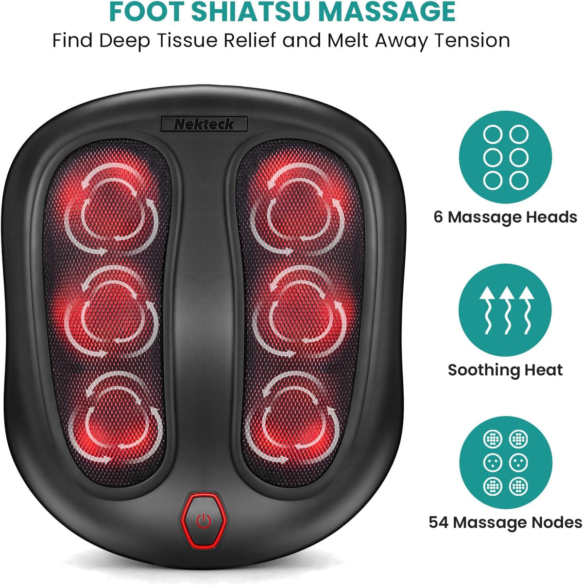 Nekteck Foot Massager with Heat, HSA Eligible FSA Massage Tools Gifts