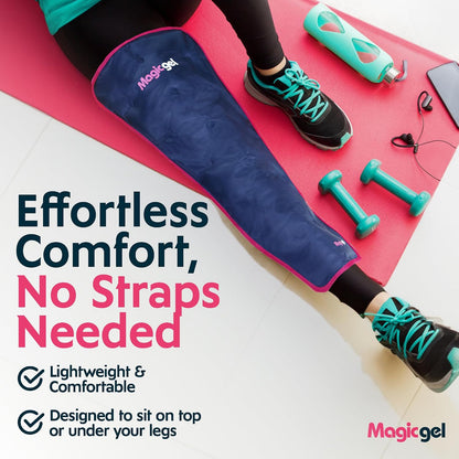 Magic Gel Leg Ice Pack - Professional Cold Therapy - Wrap Around Shin Ice Packs - Full Leg Ice Pack Wrap Around Entire Leg - Cool Down Your Legs Shins Hamstrings - Ice Packs Sleeve
