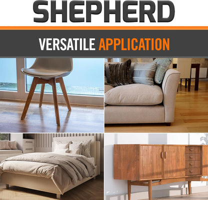 Shepherd 1" Round Leveling Self-Adhesive Felt Furniture Sliders for Hard Surfaces, Leveling Adhesive Furniture Moving Pads for Beds, Sofas, Dressers, Set of 8, Beige