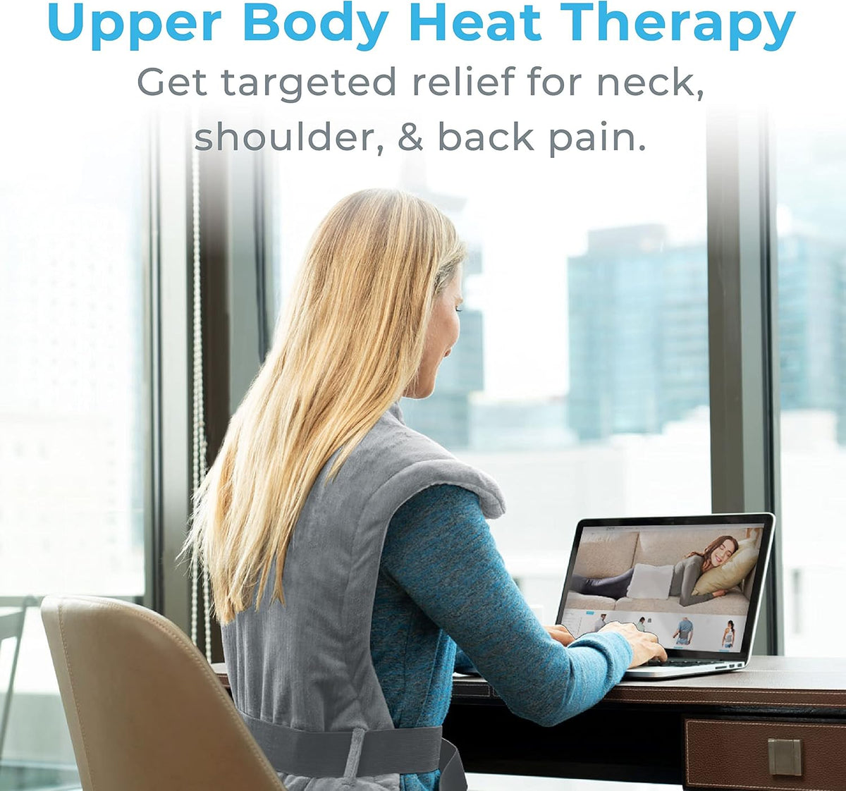 Pure Enrichment PureRelief XL Extra-Long Back & Neck Heating Pad, 4 Settings