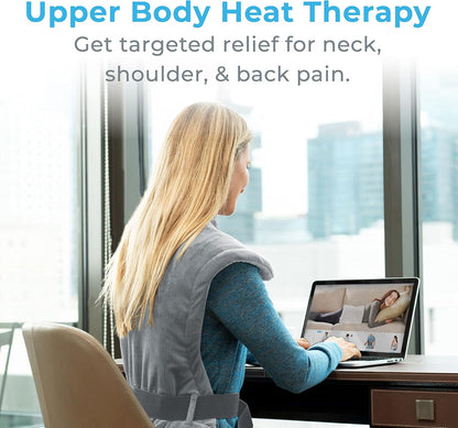 Pure Enrichment PureRelief XL Extra-Long Back & Neck Heating Pad, 4 Settings