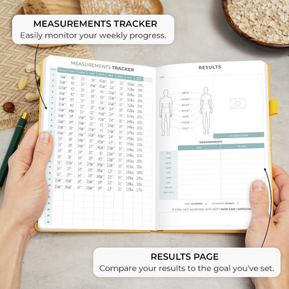Clever Fox Food Journal for Women & Men, Weight Loss Tracker, Aquamarine