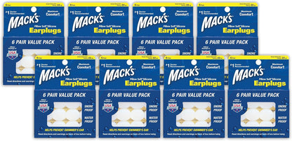 Mack's Pillow Soft Silicone Earplugs - 6 Pair (Pack of 2), Value Pack – The Original Moldable Silicone Putty Ear Plugs for Sleeping, Snoring, Swimming, Travel, Concerts and Studying