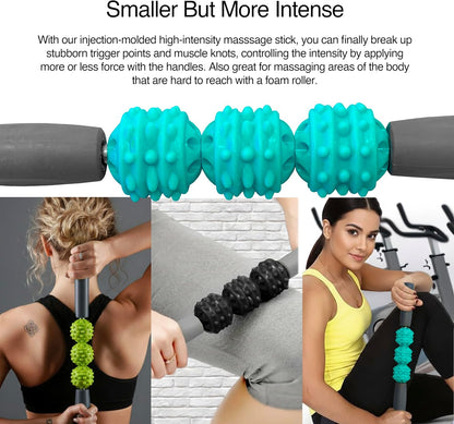 5-in-1 Massage Set, Complete Mobility Kit for Workout Recovery | Deep Tissue Roller for Legs, Spikey Foot Ball, Hamstring Stretch Strap, Quad Roller Stick, Carry Bag
