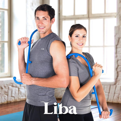 LiBa Back and Neck Massager Trigger Point Hook Therapy Tool Navy