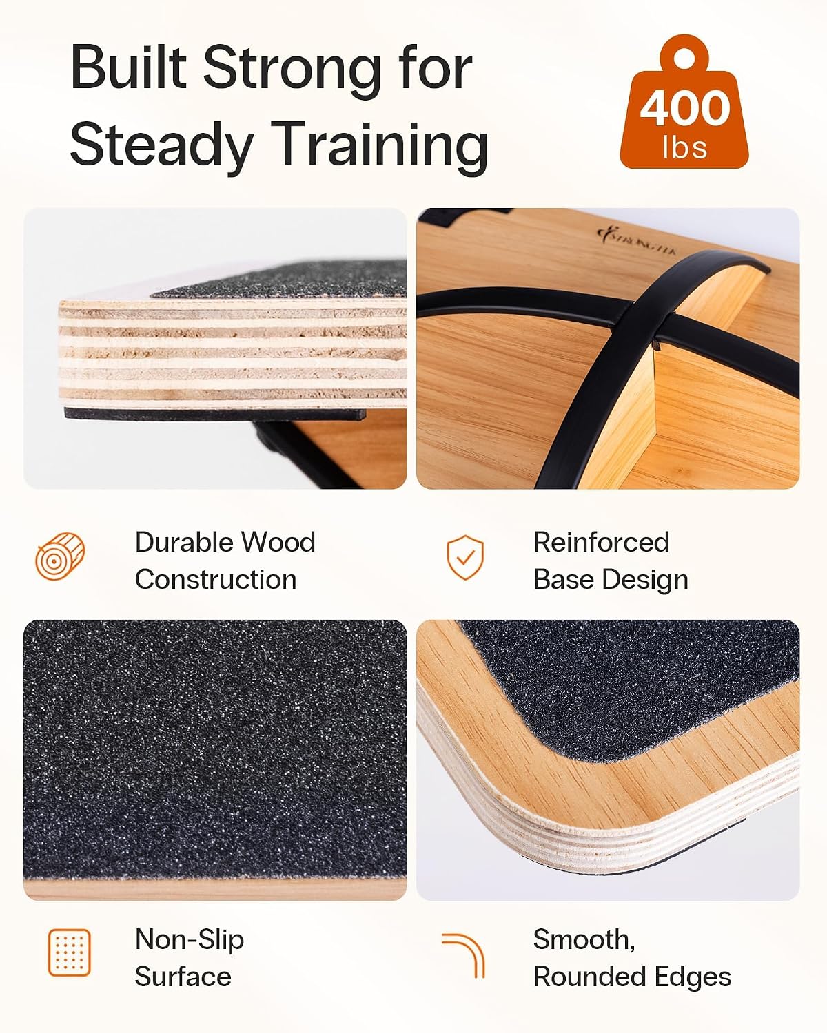 StrongTek Wooden Balance Board, Basic Rocker or Advanced 360° Wobble | Beginner-to-Advanced Options, Non-Slip Surface, Ankle Rehab, Physical Therapy, Core Stability and Balance Training