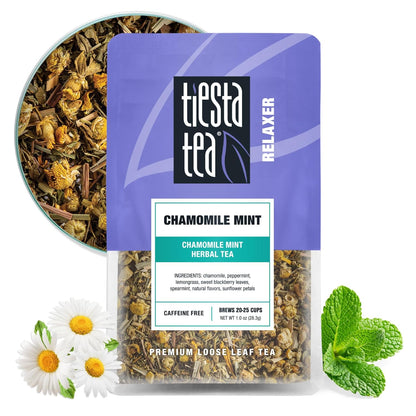 Tiesta Tea - Lavender Chamomile Herbal Tea, Loose Leaf, Calming Blend with Chamomile, Lavender, and Lemongrass, Caffeine-Free Herbal, Great for Hot or Iced, Resealable Pouch, 25 Cups, 0.9 Ounce