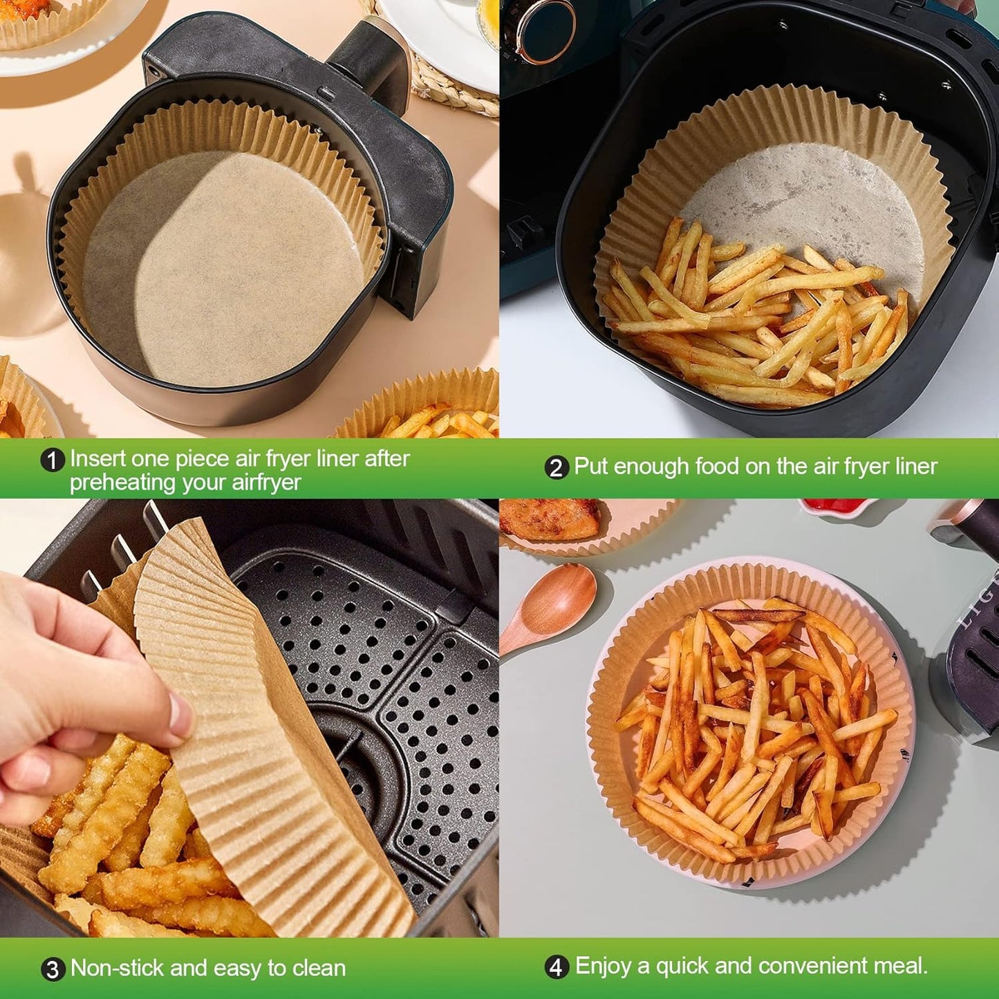 Air Fryer Liners Disposable, 100Pcs 8" Square Air Fryer Paper for 5-8 QT | Waterproof and Oilproof for Easy Cleanup, Unbleached Non-Stick Parchment Paper for 5-8 QT Air Fryer, Baking, Microwave, Oven