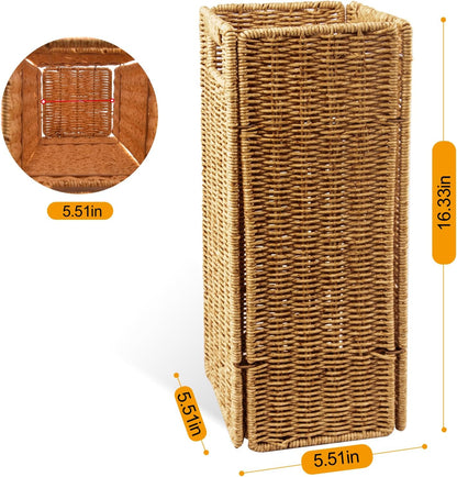 Rattan Umbrella holder, Hand Woven Umbrella Holder for Entryway, Indoor Umbrella Rack Organizer Freestanding, Umbrella Bucket Fits Mudroom,Walking Canes,Home,Office