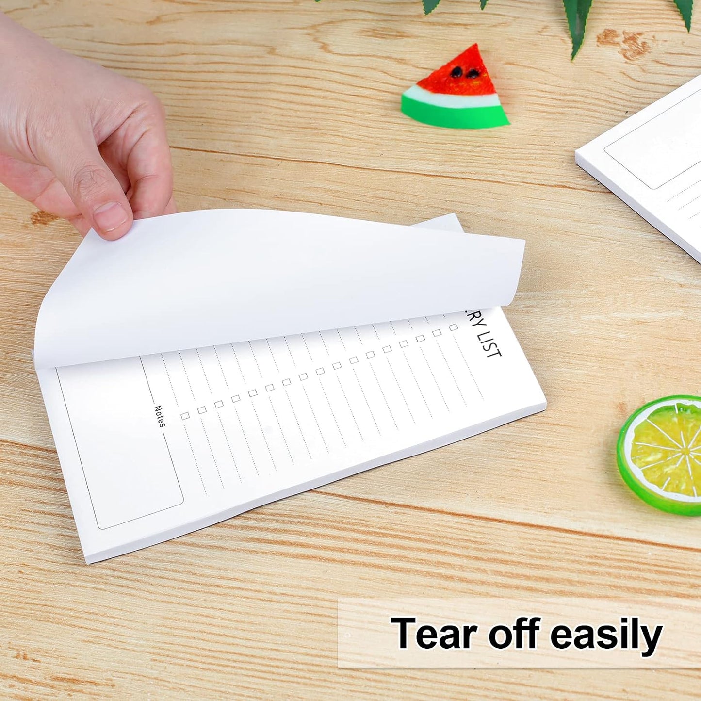 Grocery List Magnet Pad for Fridge, 2 Pack Magnetic Notepads for Refrigerator, Magnetic Grocery List Pad for Fridge, Full Magnet Back Shopping Lists, 60 Sheets Per Note Pads