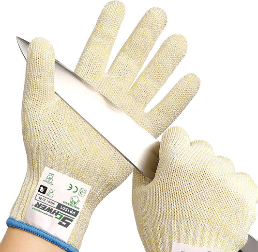 Schwer SlicePro Ultra-Durable ANSI Cut Resistant Gloves PR1501, 10X Reinforced Food Grade Cutting Glove, Mandoline Gloves for Kitchen Meat Cutting, Oyster Shucking, Fish Fillet Processing, M