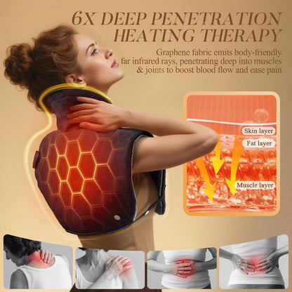 UTK 30S Fast Heating Pad for Neck Shoulders and Back, 6X Far Infrared Heat