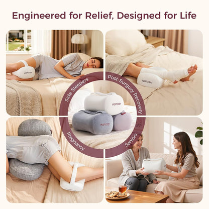Momcozy Knee Pillow for Side Sleepers, Soft Memory Foam & Pinch-Free Design