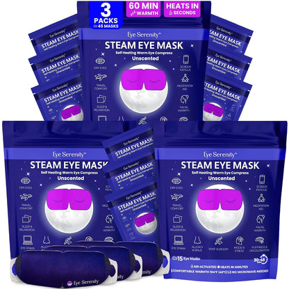 Eye Serenity Steam Eye Mask, Heated Eye Mask Fast Relief for Stye Unscented