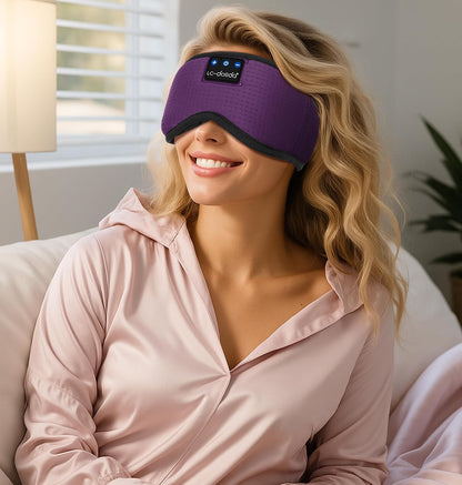 LC-dolida Sleep Headphones, 3D Sleep Mask Bluetooth Wireless Music Eye Mask, Sleeping Headphones for Side Sleepers Sleep Mask with Bluetooth Headphones Ultra-Thin Stereo Speakers Perfect for Sleeping