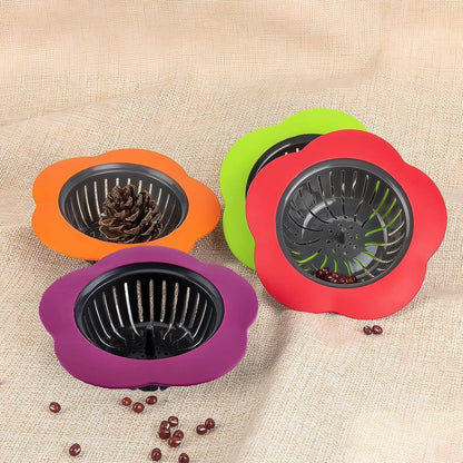 Silicone Sink Drain Strainer, 4 Pack | Fast Drainage, Catches Food Scraps, Easy Cleaning, Flexible Design, Fits Most Drains, Bright Colors