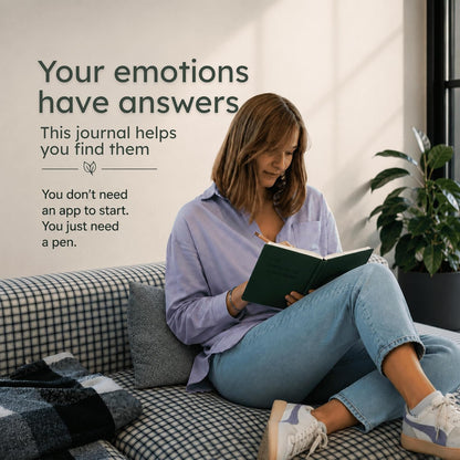 Guided Mental Health Journal and Mood Tracker for Women and Men - Daily Wellness Journal with Prompts, Anxiety Relief Therapy Notebook, Self Care Feelings Tracker, Planner with Productivity App