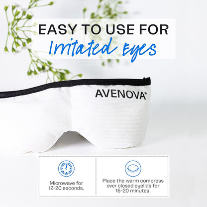 Avenova Eye Compress Mask for Stye, Headache, Allergy & Sinus Relief | Reusable & Microwaveable Eye Mask for Irritated Eyes
