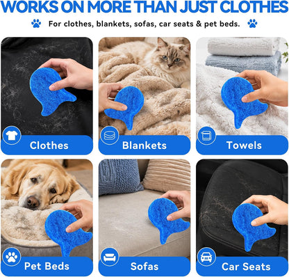 6 Pack Pet Hair Remover for Laundry, Reusable Washer & Dryer Lint Catcher for Dog & Cat Hair, Helps Reduce Fur on Clothes, Blankets, Bedding, Couch & Car Seats (Blue)