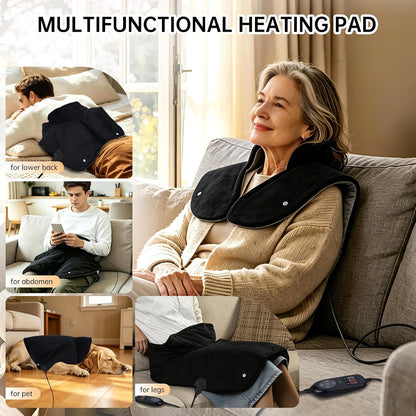 1min Fast Heating Pad for Neck Shoulders & Back, 6X Far Infrared Heat Wrap