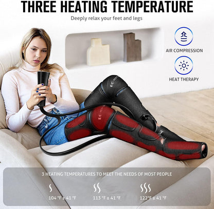 Fathers Day Dad Gifts for Husband, Men, Mom, Wife, Women, Her Him, Mothers Day, Christmas, Valentines Day Air Compression Massager with Heat for Comprehensive Leg and Foot Therapy, Helpful for Relax