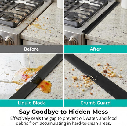 CARGEN 21 Inch Silicone Stove Counter Gap Cover Filler 2PK Black | Flexible kitchen silicone, easily cut to trim for shorter gaps, perfectly seals stove counter spaces, easy to clean