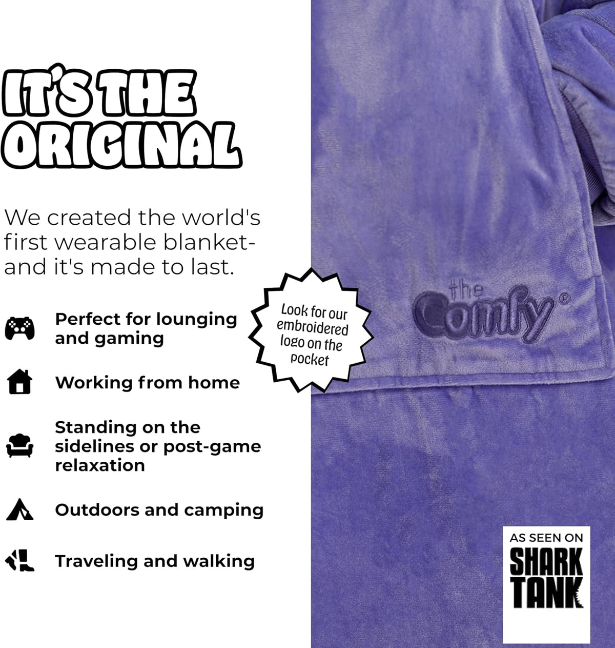 THE COMFY Original | Shark Tank | Patented | Sherpa Wearable Blanket Hoodie