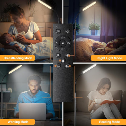 marctronic Floor Lamp, 18W 1800LM Super Bright LED Floor Lamp with Remote & Works with Smart Plug, Dimmable Timing Eye Caring Reading Lamps Floor Standing for Living Room Bedroom Office