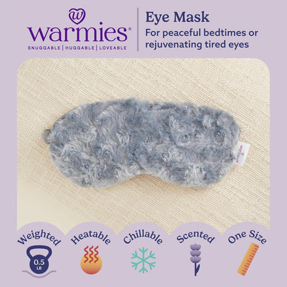 warmies Microwavable Eye Mask for Warmth & Comfort - Heating & Cooling Compress for Calming Relaxation - Weighted & Heated Eye Mask with Scented Lavender for Sleeping - Snowy