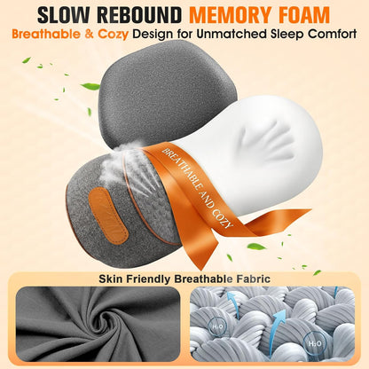 Lumbar Support Pillow,Ergonomic Memory Foam Lumbar Pillow for Chairs Black